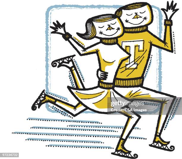 ice skating - figure skating pair stock illustrations