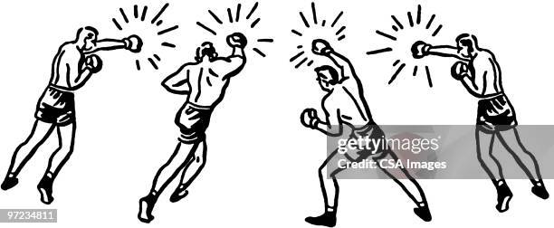 boxers - punching gloves stock illustrations
