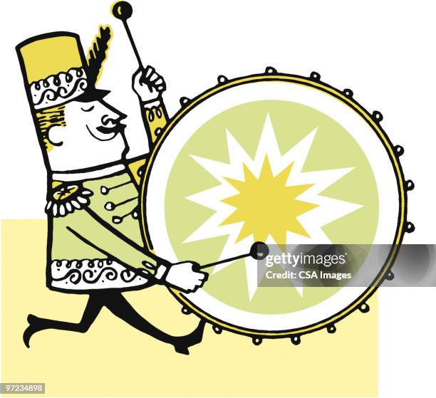 drummer - marching drum stock illustrations