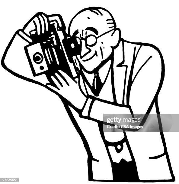 man with camera - camera crew stock illustrations