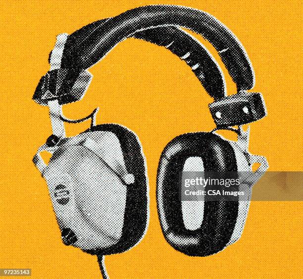 stockillustraties, clipart, cartoons en iconen met headphones - luisteren