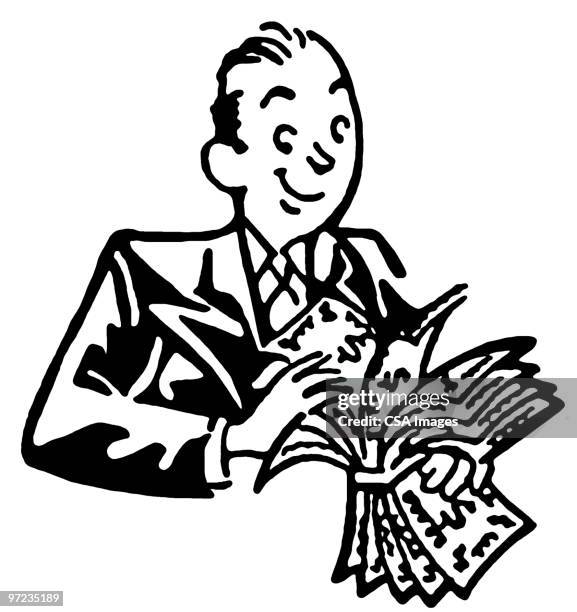 man with money - financial advisor stock illustrations