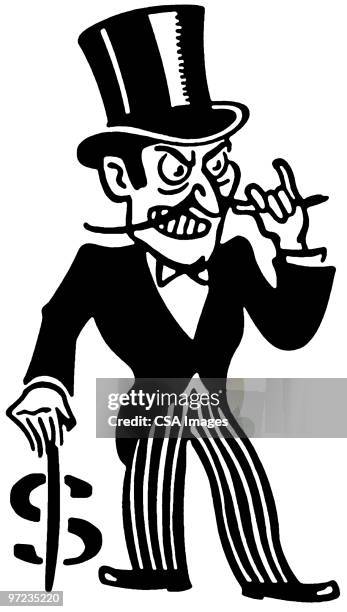 greed - angry rich guy stock-grafiken, -clipart, -cartoons und -symbole