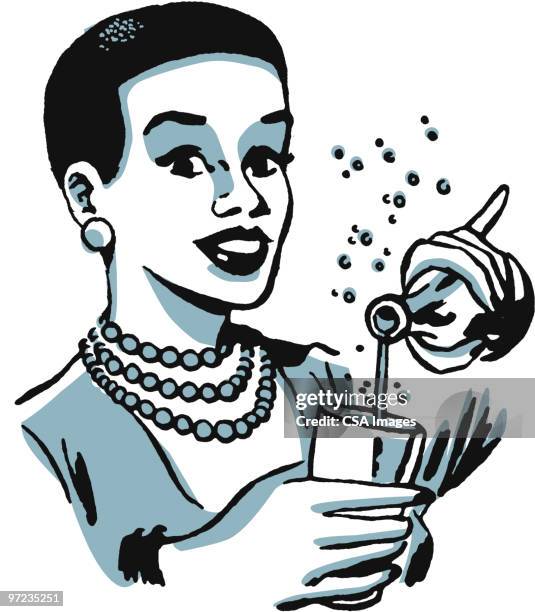 cocktail - champagne pour stock illustrations