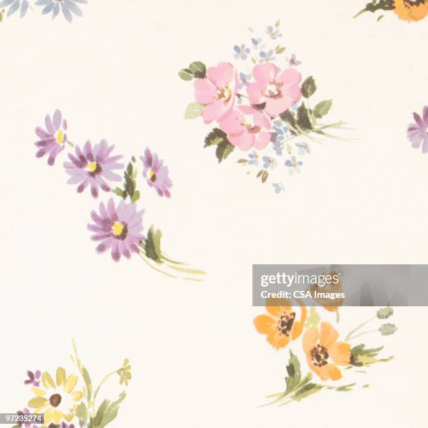 ilustrações de stock, clip art, desenhos animados e ícones de flower pattern - ramo-de-flores