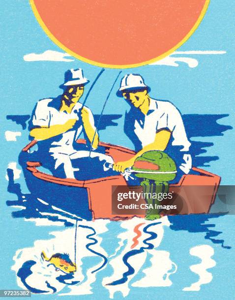 fishermen - mates stock illustrations