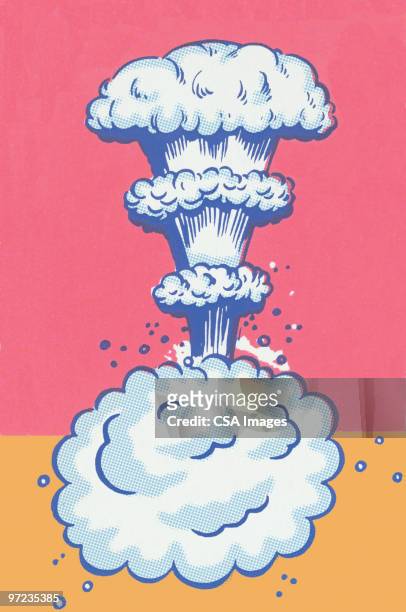 illustrazioni stock, clip art, cartoni animati e icone di tendenza di explosion - fallout nucleare