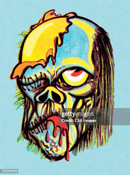 monster - skeleton face stock illustrations