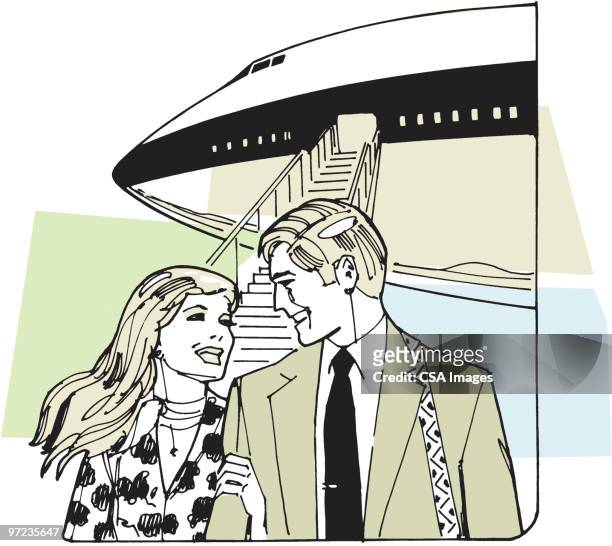 travelers - arrivals stock illustrations