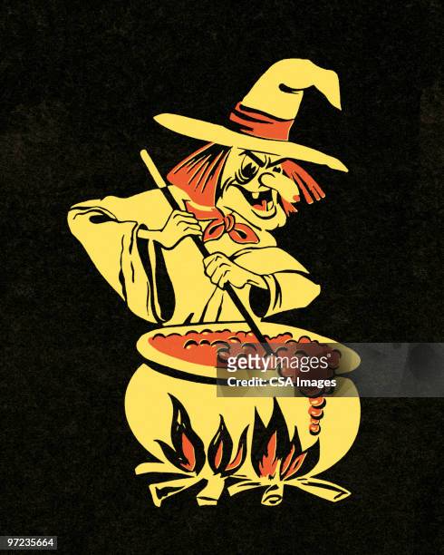 witch - cauldron stock illustrations