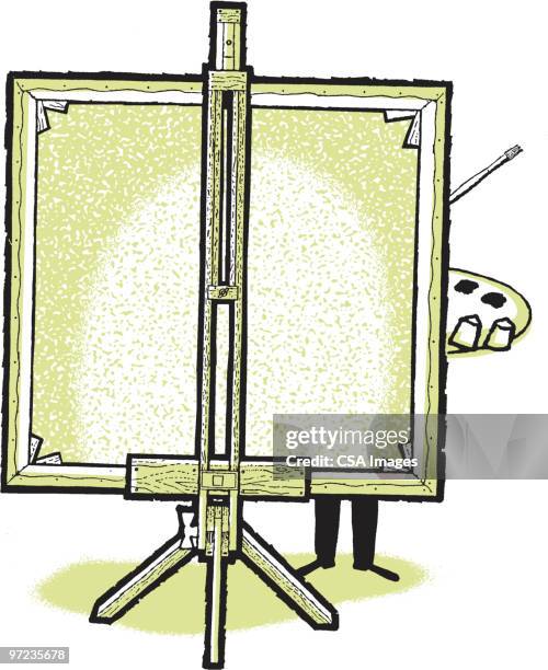 painter - easel stock illustrations