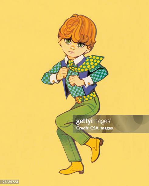 groovy dancing dude - teenager stock illustrations