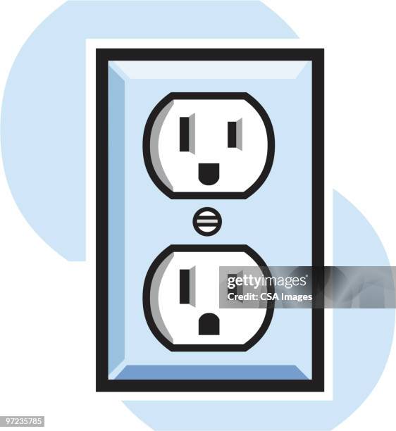 wall socket - plug socket stock illustrations