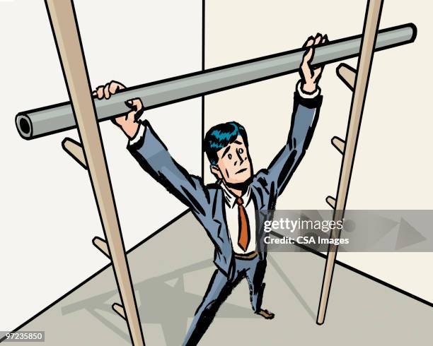 pulling oneself up - ballettstange stock-grafiken, -clipart, -cartoons und -symbole