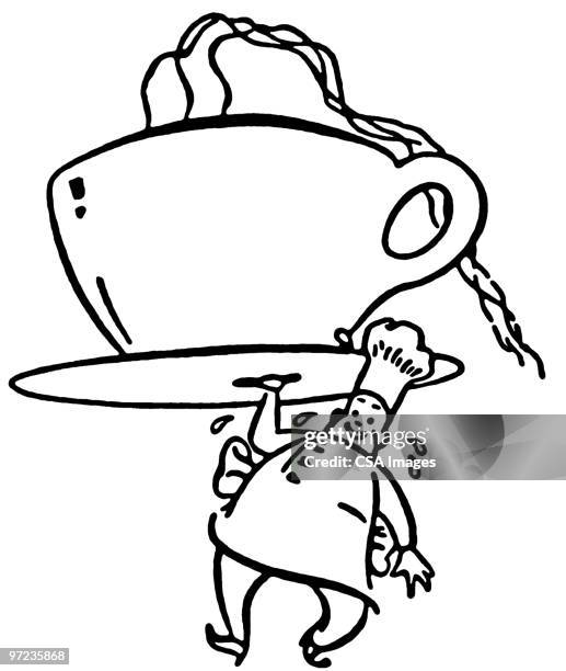 chef - saucer stock illustrations