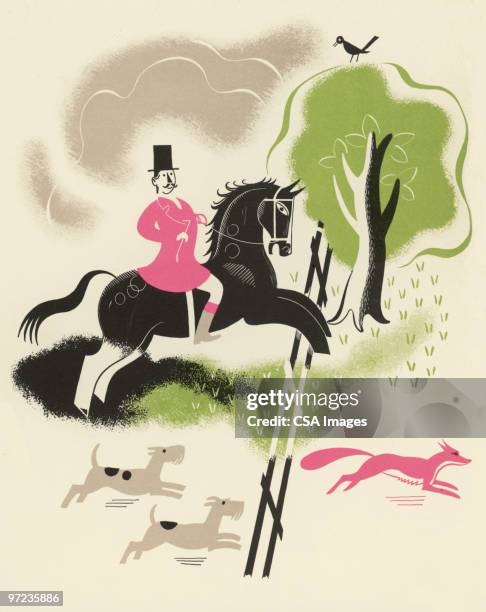 Fox Hunting Graphics 305 Fox Hunting Illustration High Res Illustrations - Getty Images