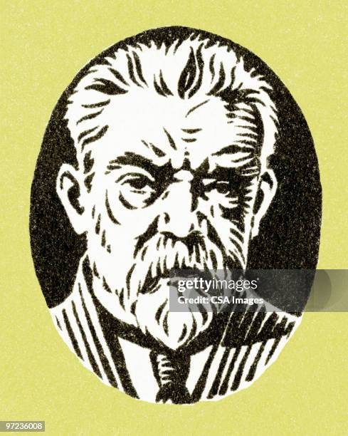 man with white beard - old man portrait stock illustrations