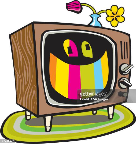 television - cartoon tv stock illustrations