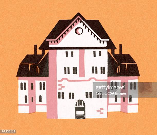 stockillustraties, clipart, cartoons en iconen met house - landhuis