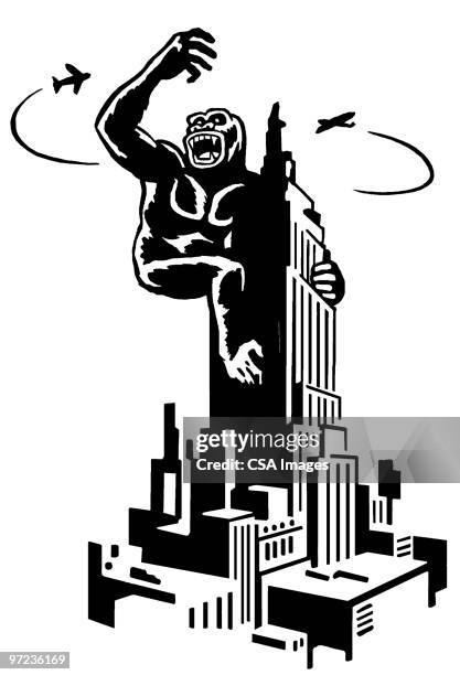 king kong - gorilla stock illustrations