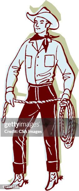 cowboy - lasso stock illustrations