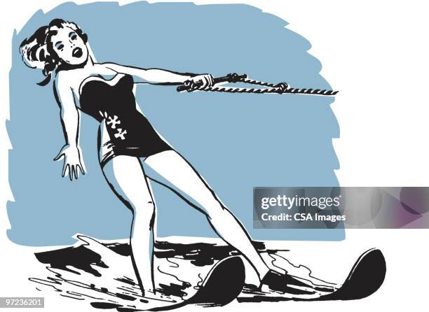 water-skier - ski stock illustrations