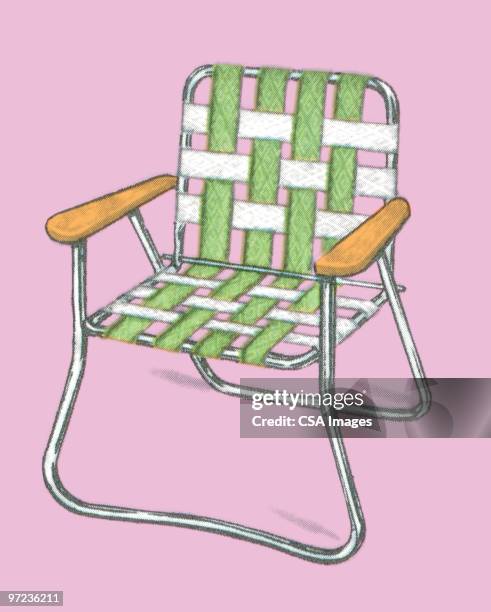 lawn chair - outdoor chair stock illustrations