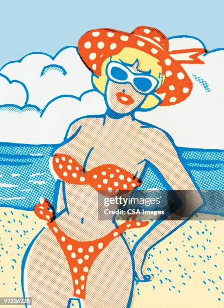 bikini girl - sunglasses woman stock illustrations