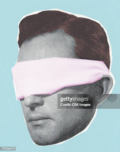 blindfolded man - only men stock illustrations stock illustrations