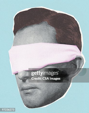 Blindfolded man Blindfolded man