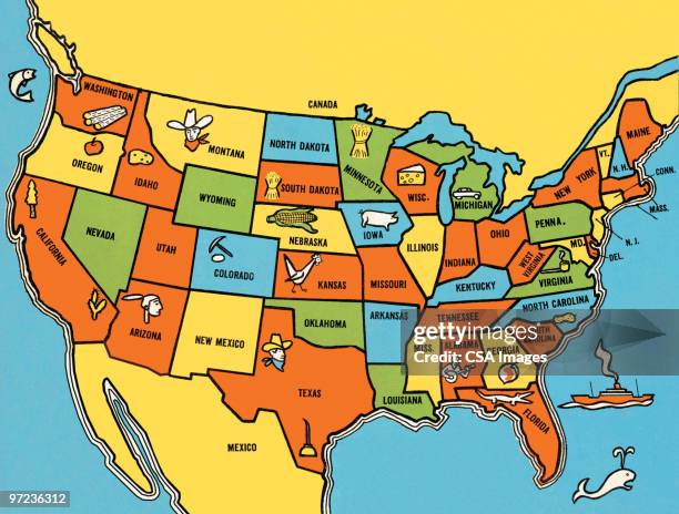 usa - amerikanische-bundesstaatsgrenze stock-grafiken, -clipart, -cartoons und -symbole