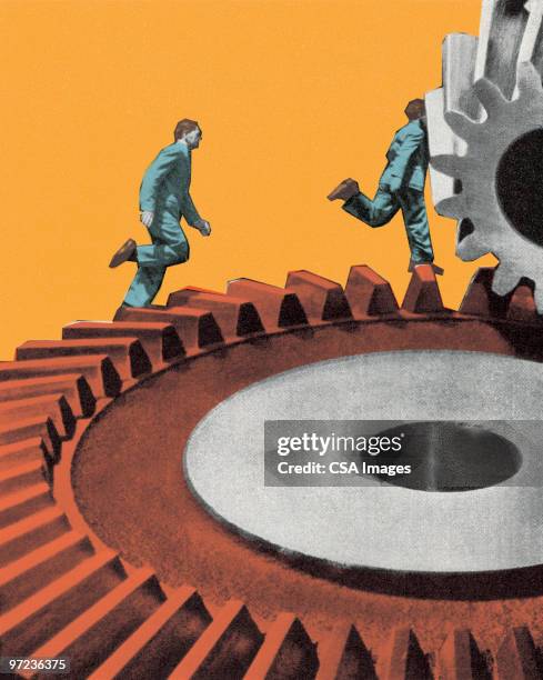 stockillustraties, clipart, cartoons en iconen met just a cog in the machine - slijptol