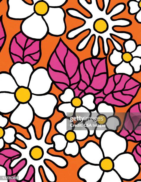 floral pattern - psychedelic pattern stock illustrations