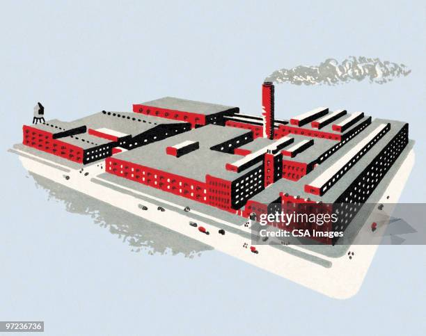 factory - building activity stock illustrations