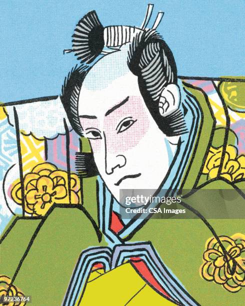 asian woman - japan stock illustrations