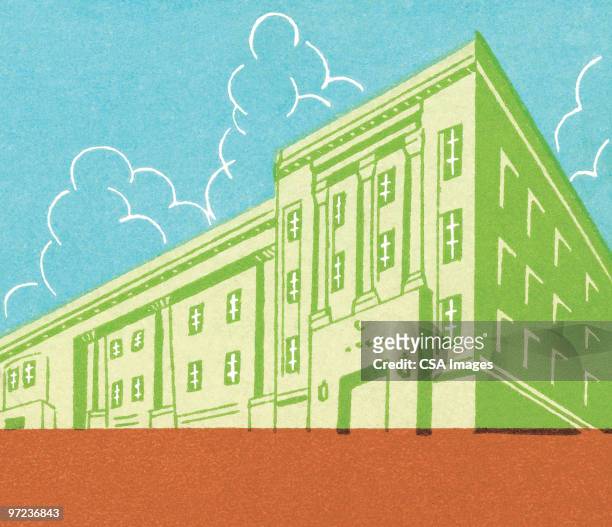 public building - education stock illustrations