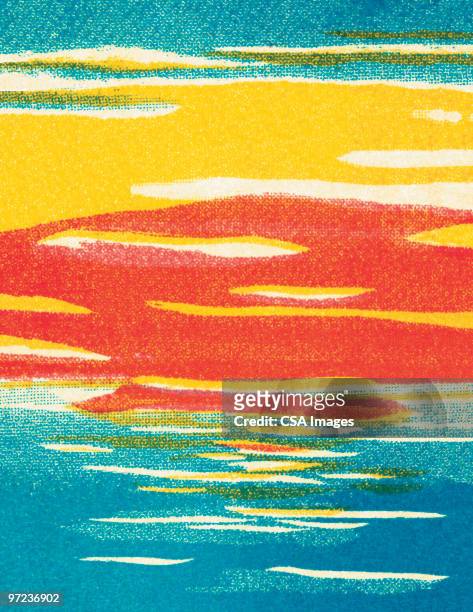island abstraction - summer sunset stock illustrations