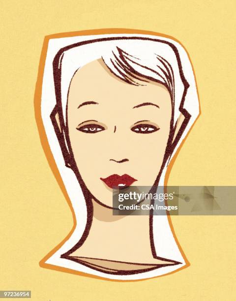 woman's face - woman head angles stock illustrations