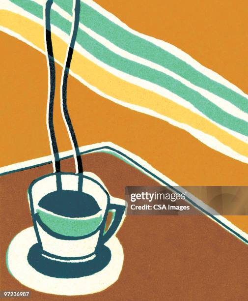 coffee - saucer stock illustrations