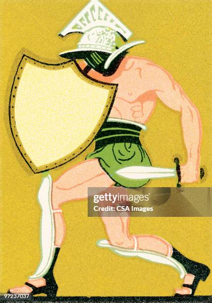 gladiator - classical style stock illustrations