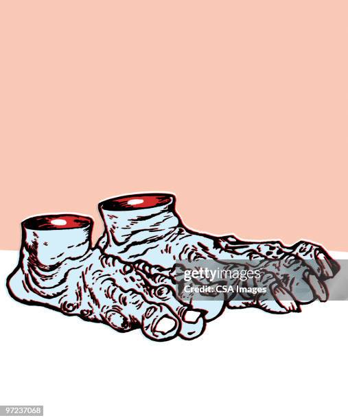 monster feet - bigfoot stock-grafiken, -clipart, -cartoons und -symbole