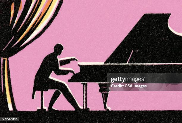 pianist - concert pianist stock illustrations