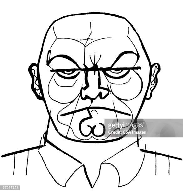 bald man - toughness stock illustrations