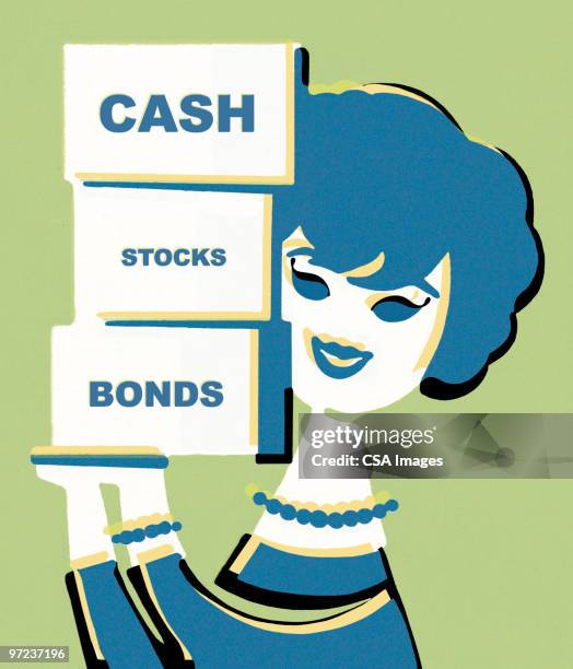 stockillustraties, clipart, cartoons en iconen met cash stocks and bonds - bonds finance