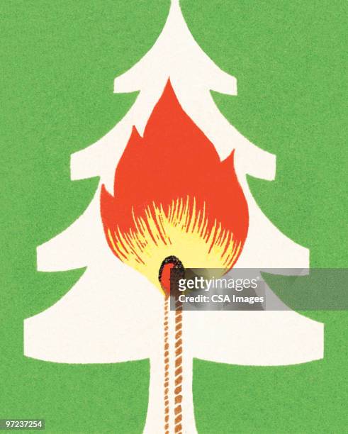 forest fire - pine wood stock illustrations