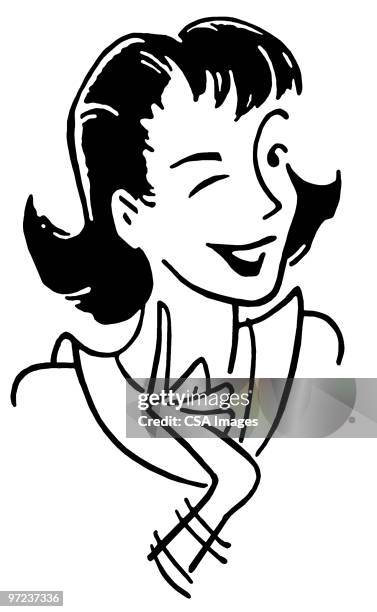 winking woman - zwinkern stock-grafiken, -clipart, -cartoons und -symbole