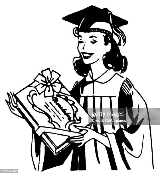 graduate - graduierten talar stock-grafiken, -clipart, -cartoons und -symbole