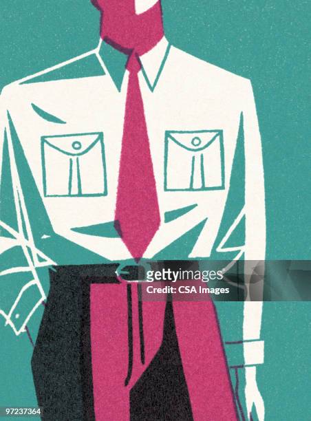 ilustrações, clipart, desenhos animados e ícones de well-dressed man - shirt and tie