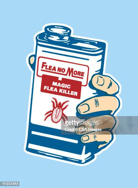 flea no more magic flea killer - fles stock illustrations