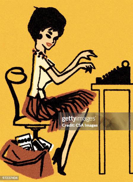 secretary - journalist desk stock illustrations